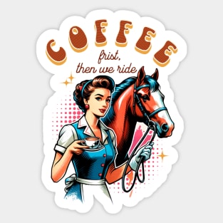 Coffee Lover Equestrian Sticker